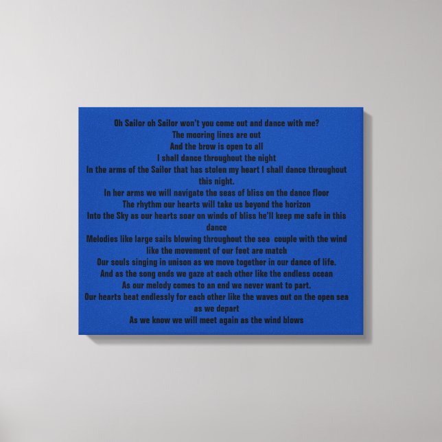 Oh Sailor Canvas Print (Front)