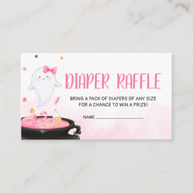 Oh Sheet Ghoul Halloween Baby Shower Diaper Raffle Enclosure Card (Front)