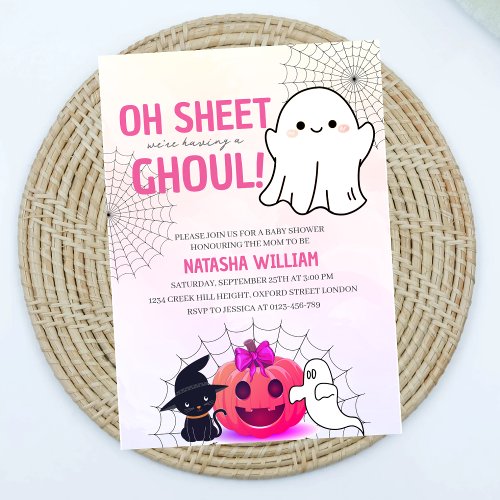 Oh Sheet Its a Ghoul Baby Shower Invitation