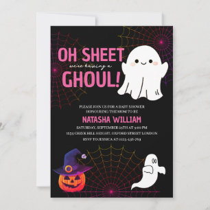 Oh Sheet It's a Ghoul Halloween Baby Shower Invitation