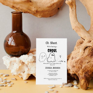 Oh Sheet we having a ghoul halloween baby shower Invitation