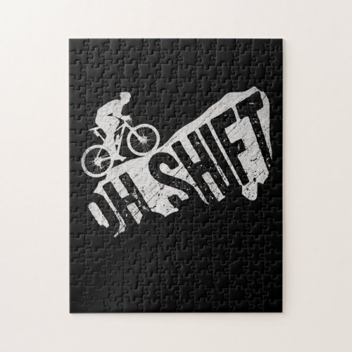 Oh Shift Mountain Biking Bicycle Bike Rider Jigsaw Puzzle