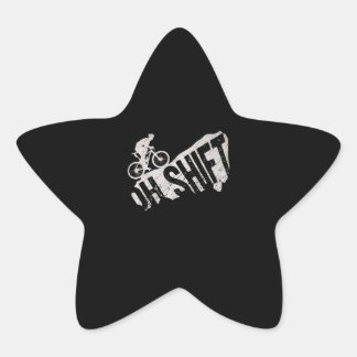 Oh Shift Mountain Biking Bicycle Bike Rider Star Sticker