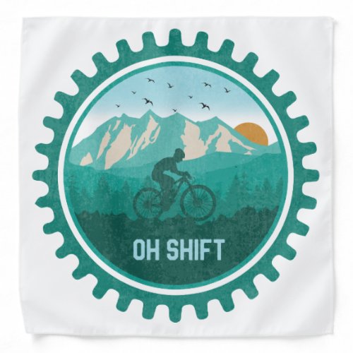 Oh Shift Retro Mountain Bike Vintage MTB Cycling Bandana