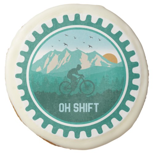 Oh Shift Retro Mountain Bike Vintage MTB Cycling Sugar Cookie