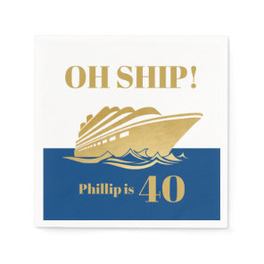 Oh Ship Yacht Boat Cruise Birthday Party Napkins