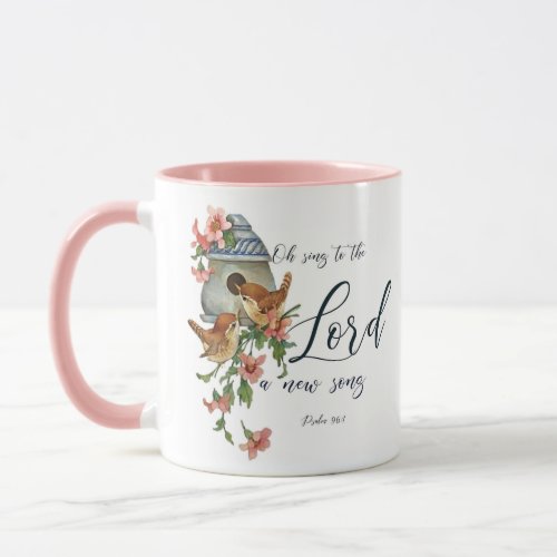 Oh sing to the Lord a new song Birds and house Mug