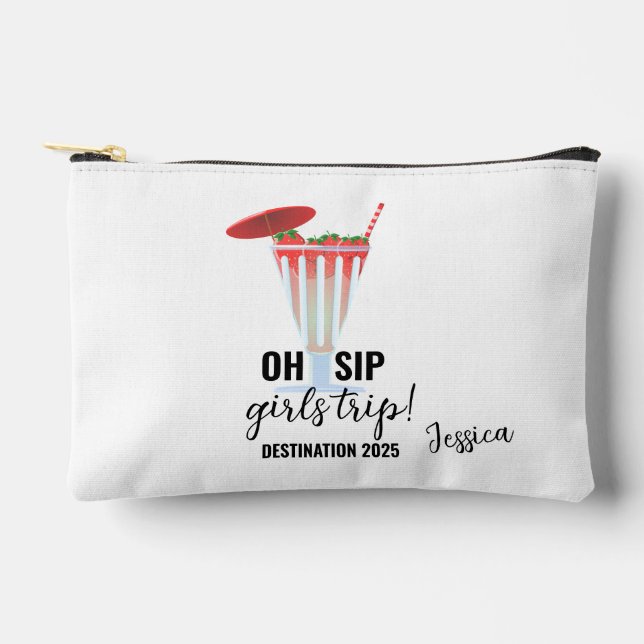 Oh Sip Girls Trip, Girls Trip Bag, Personalized Be Accessory Pouch (Front)