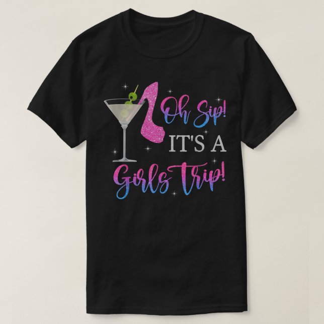 Oh Sip Girls Trip Tshirts For Women BFF Party Squa (Design Front)