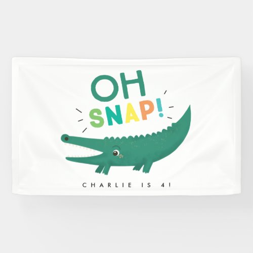 Oh Snap Alligator Crocodile Birthday party Banner