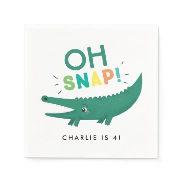 Oh Snap Alligator Crocodile Birthday party napkins