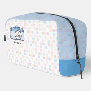 Oh Snap! Blue Pastel Camera Toiletry Bag