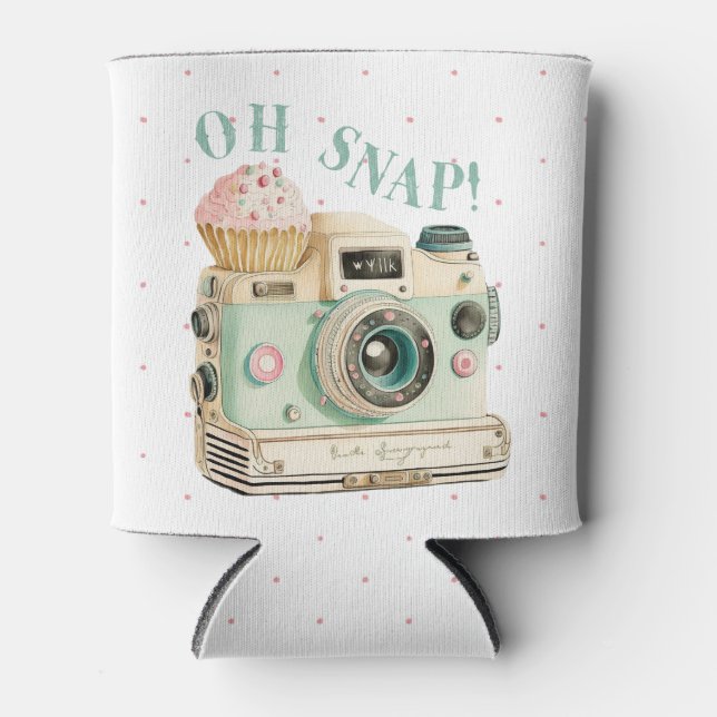Oh Snap | Camera Birthday Can Cooler (Front)
