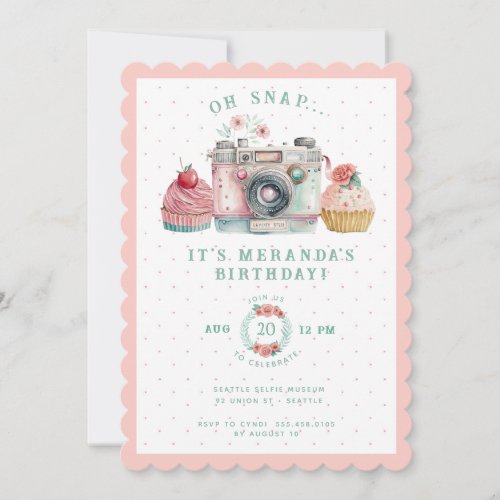 Oh Snap  Camera Birthday Invitation