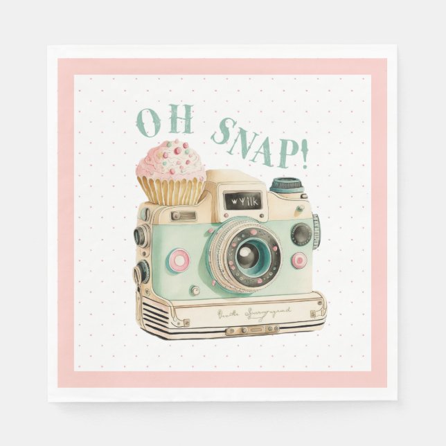 Oh Snap | Camera Birthday Napkins (Front)