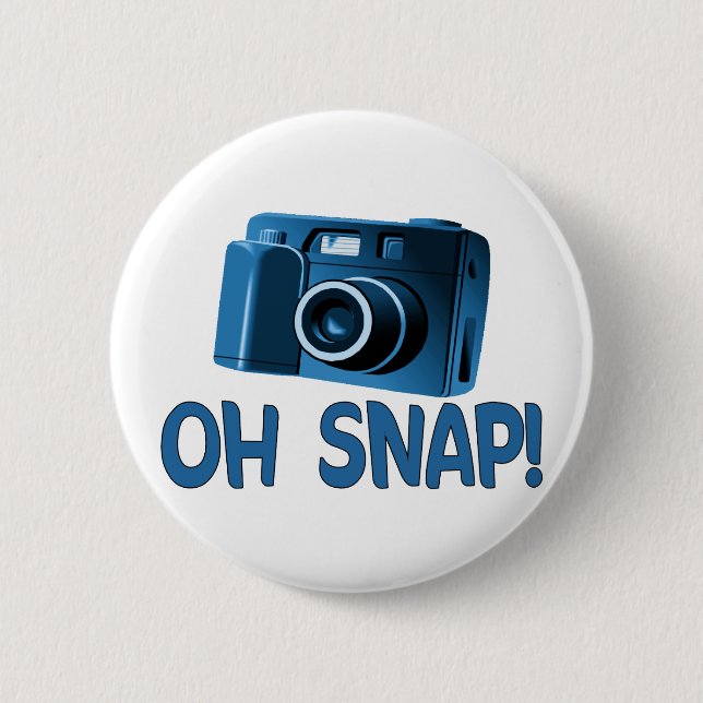 Oh Snap Camera Pinback Button (Front)