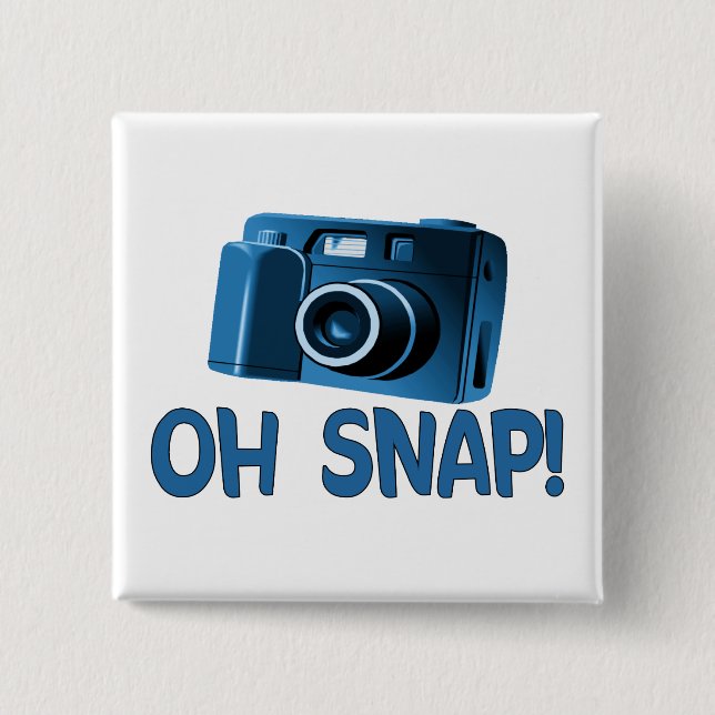 Oh Snap Camera Pinback Button (Front)
