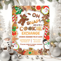 Oh Snap Christmas Cookie Exchange Gingerbread man Invitation