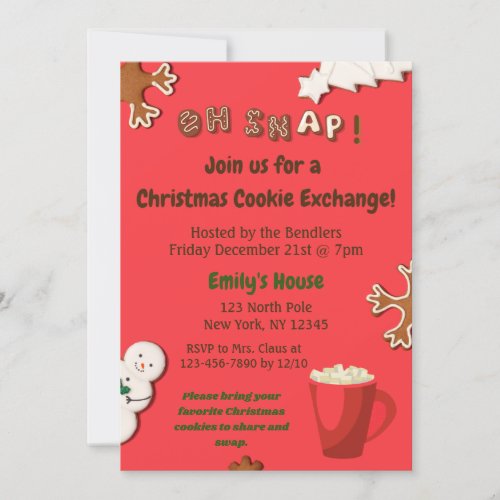 Oh Snap Christmas Cookie Exchange Invitation