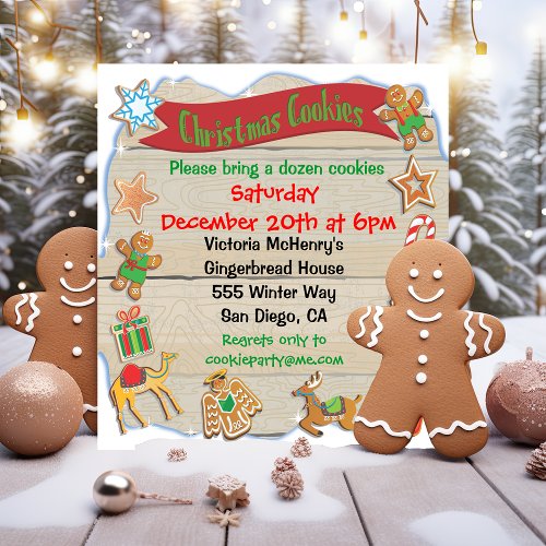Oh Snap Christmas Cookie Exchange Party Invitation