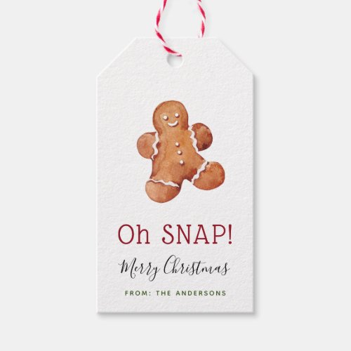 Oh Snap Christmas Gingerbread Man Gift Tag