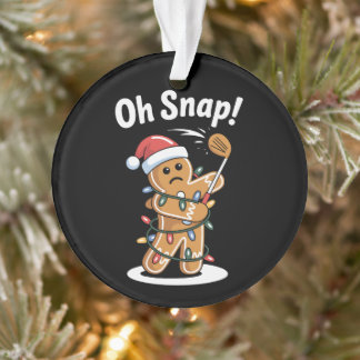 Oh Snap Christmas Gingerbread Man Lights Hat Xmas Ornament