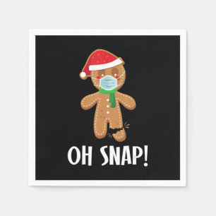 Oh snap christmas gingerbread man mask gift napkins
