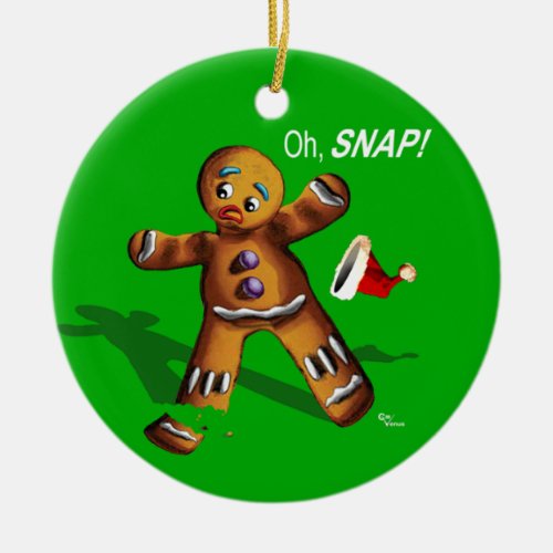 Oh Snap Christmas Ornament green