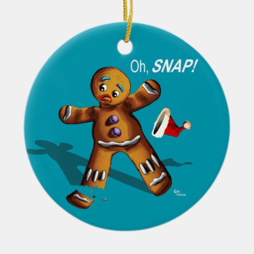 Oh Snap Christmas Ornament teal