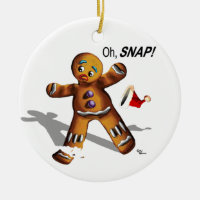 Oh Snap! Christmas Ornament (white)