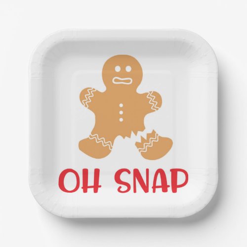 Oh Snap Christmas Xmas Holiday Gingerbread Paper Plates