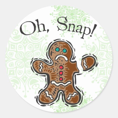 Oh Snap Cookie Classic Round Sticker