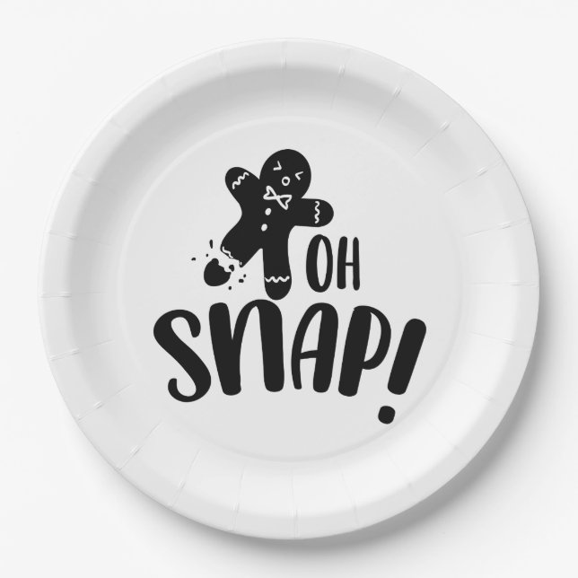 Oh Snap Cookie Xmas Paper Plates (Front)