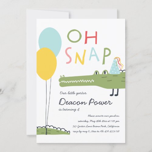 Oh Snap Crocodile Invitation