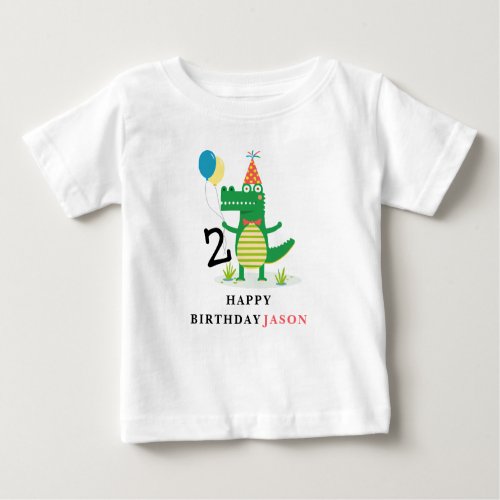 Oh Snap Cute Alligator in Swamp Kids Birthday  Baby T_Shirt