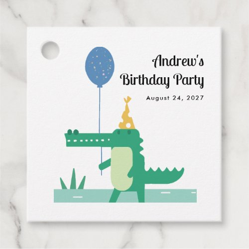 Oh Snap Cute Alligator Kids Birthday  Favor Tags