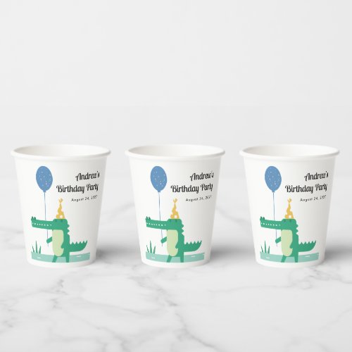 Oh Snap Cute Alligator Kids Birthday  Paper Cups