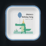 Oh Snap Cute Alligator Kids Birthday Paper Plates<br><div class="desc">Oh Snap Cute Alligator Kids Birthday Paper Plates. Can be customized.</div>