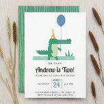 Oh Snap Cute Alligator Kids Birthday Party Invitation