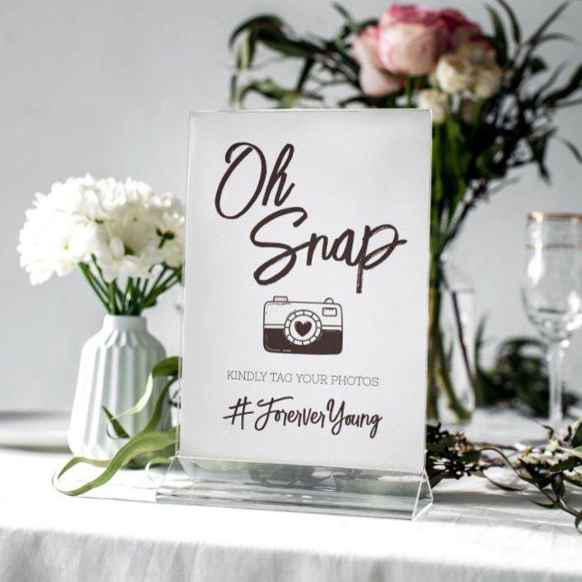 Oh Snap Cute Wedding Photo Hashtag Sign (Creator Uploaded)