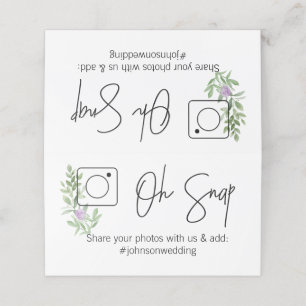 OH SNAP Folded table card #hashtag lavender