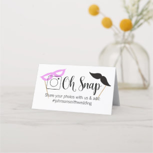 OH SNAP Folded table card photo booth 