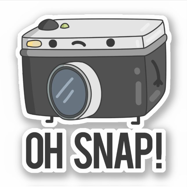 Oh Snap Funny Camera Pun  Sticker (Front)