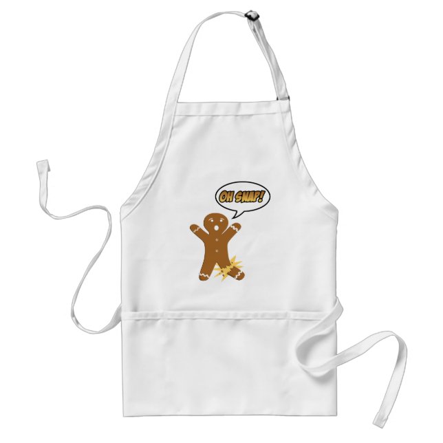Oh Snap! Funny Christmas Gingerbread Man Adult Apron (Front)