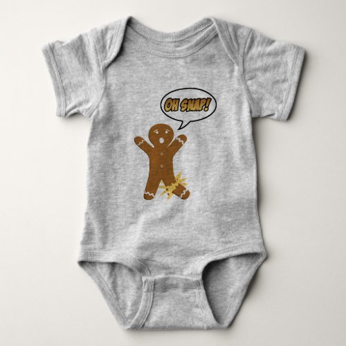 Oh Snap Funny Christmas Gingerbread Man Baby Bodysuit