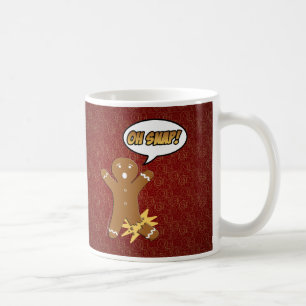 Oh Snap Funny Christmas Gingerbread Man Broken Leg Coffee Mug