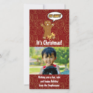 Oh Snap Funny Christmas Gingerbread Man Broken Leg Holiday Card