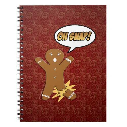 Oh Snap Funny Christmas Gingerbread Man Broken Leg Notebook