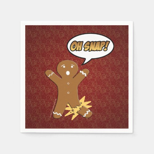 Oh Snap Funny Christmas Gingerbread Man Broken Leg Paper Napkins