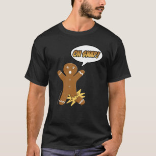 Oh Snap Funny Christmas Gingerbread Man Broken Leg T-Shirt